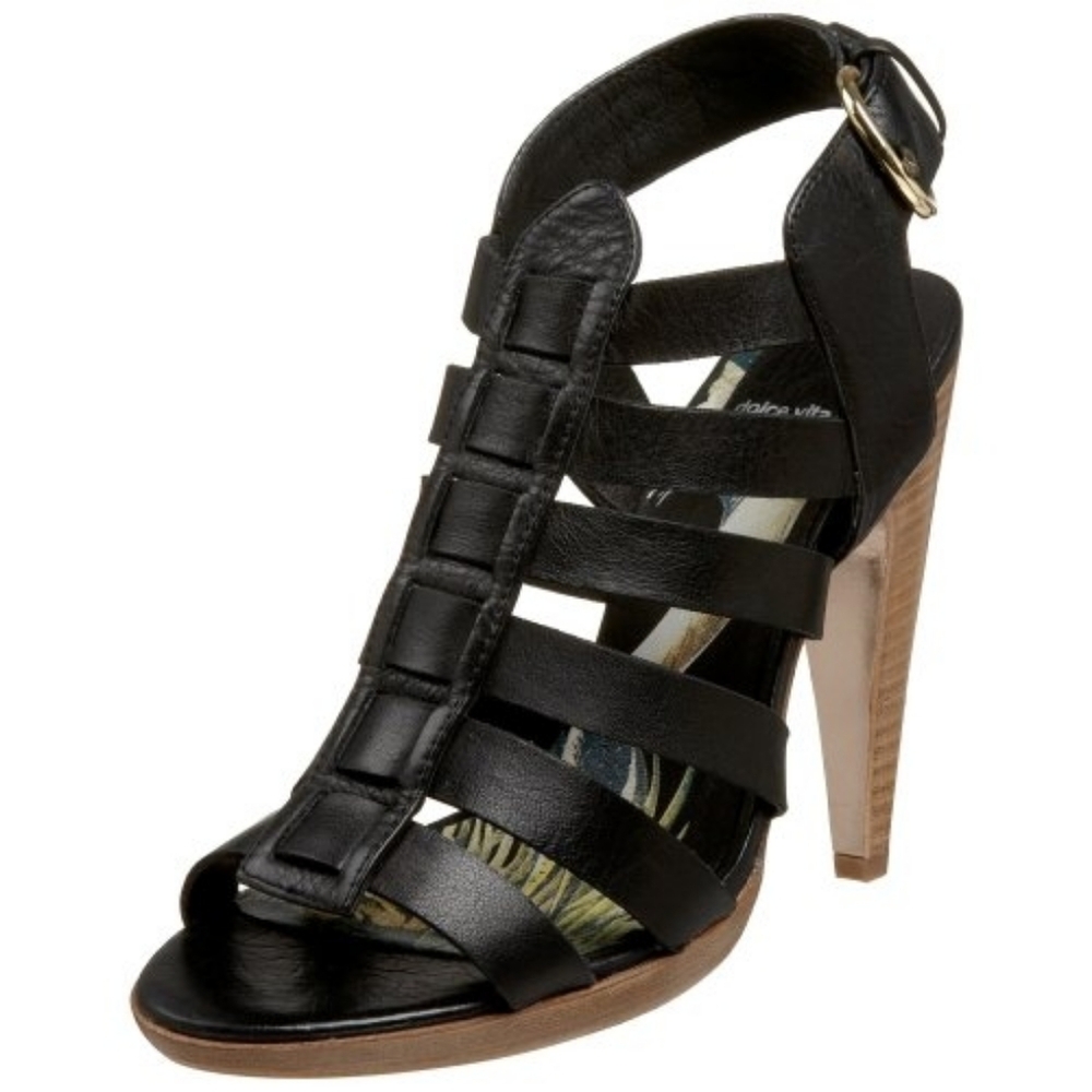 DOLCE VITA CAJUN Black Leather Gladiator Strap Sandals 10 New NIB